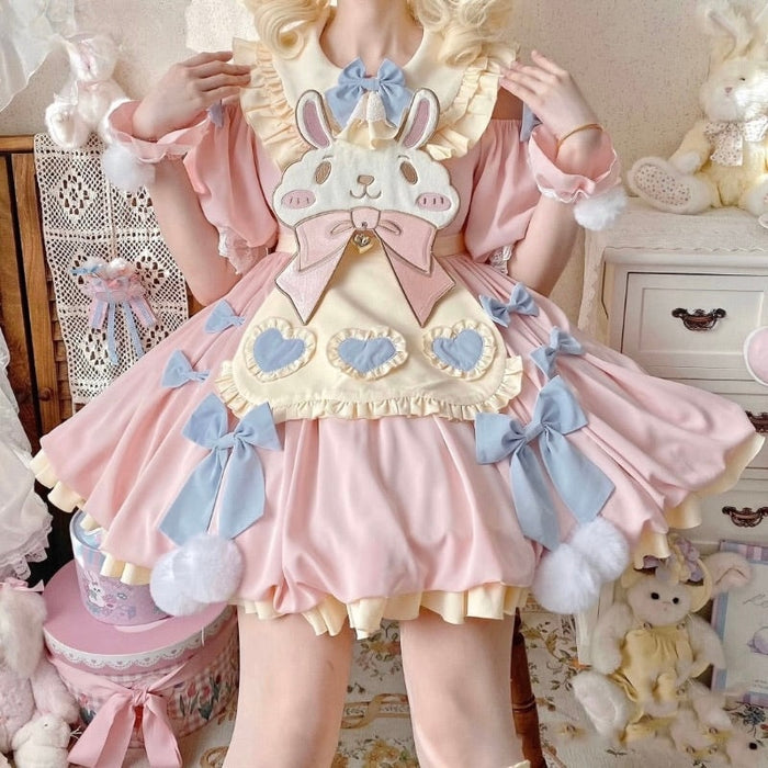 cute kawaii dresses Packitcute Lolita for Teens Japanese Style Sweet High Waist Long Sleeve Dress (Blue): Clothing, Shoes & Jewelry dimensional decoration QQXHU Black Dress Kawaii Dresses