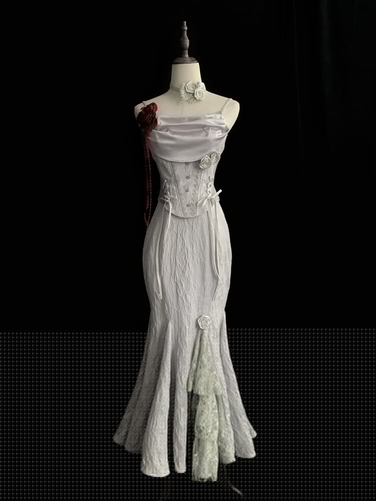 Silver Gray Elegant Lolita Mermaid Skirt