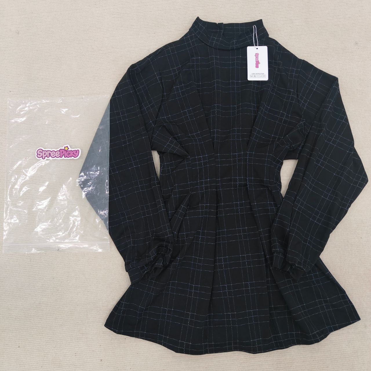 SpreePicky Black Plaid Punk Gothic Dress SP14531