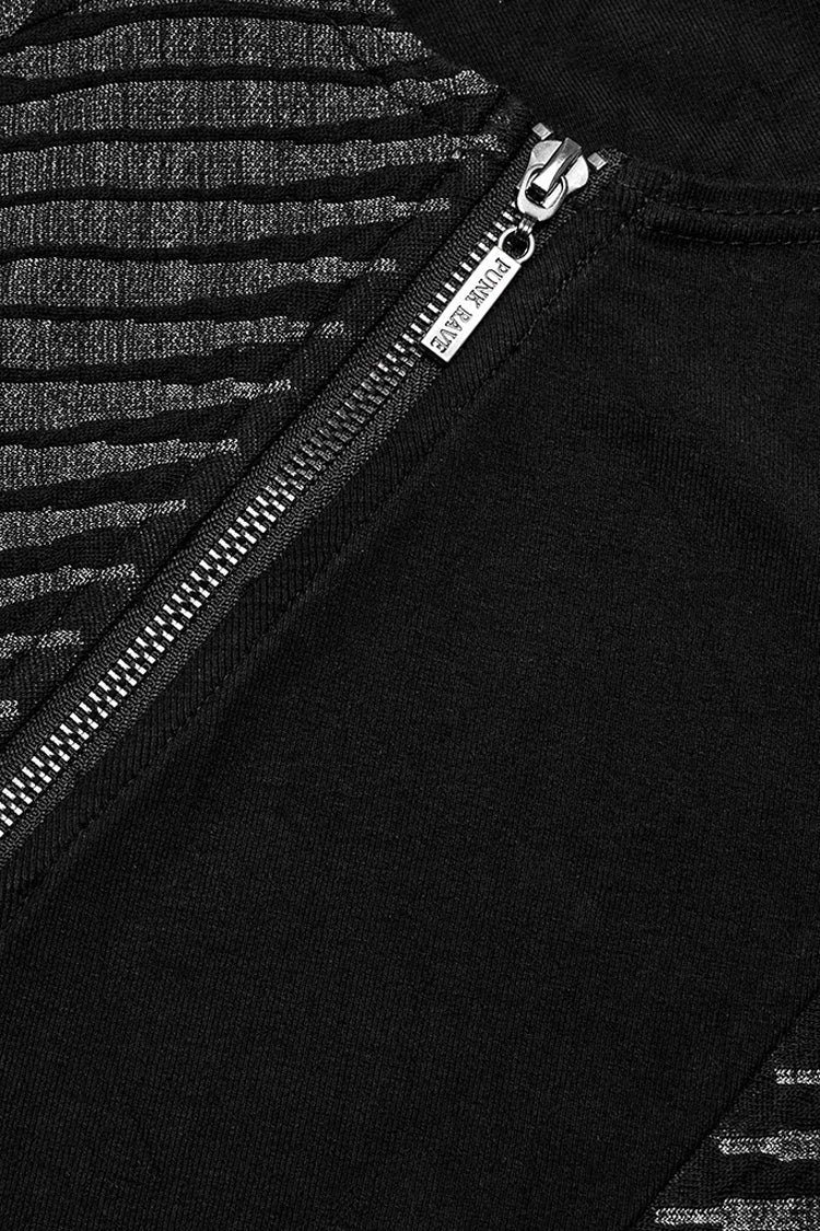 Asymmetric Zipper Punk Tank Top