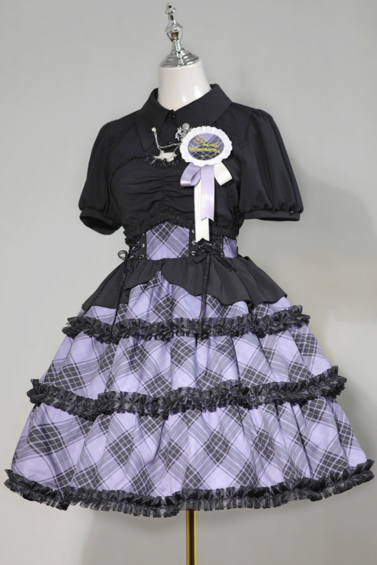 Multi-Layer Margaret Plaid Sleeveless Sweet Lolita Dress
