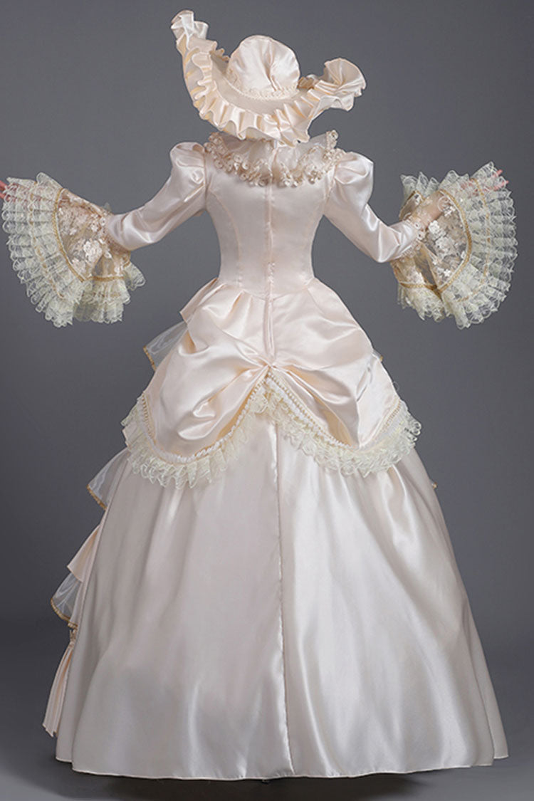 Tiered Prom Dress with Hime Sleeves & Ruffles