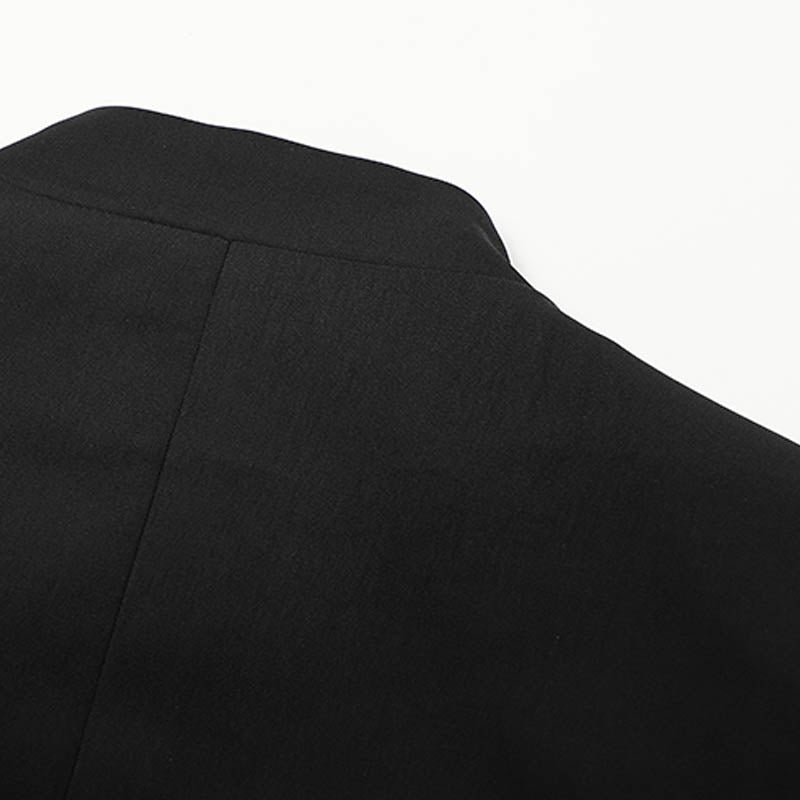 Buckle Skirt Embroideried Long Pleated Shirt Sleeve Vintage