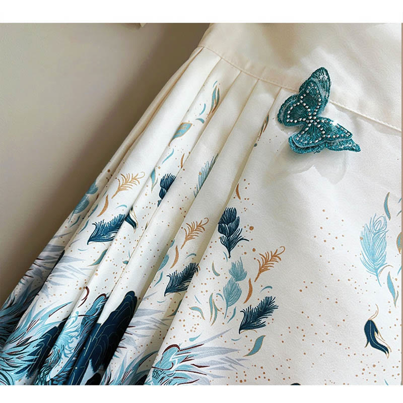 Shirt Print Mountain Skirt Set