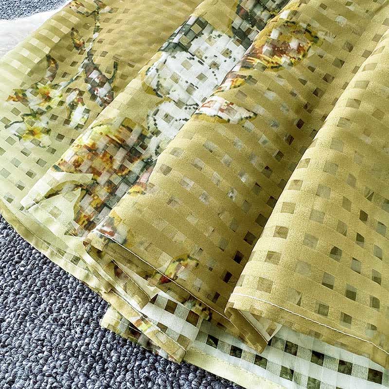 Skirt Shirt Lace Embroidery Set Lapel Floral