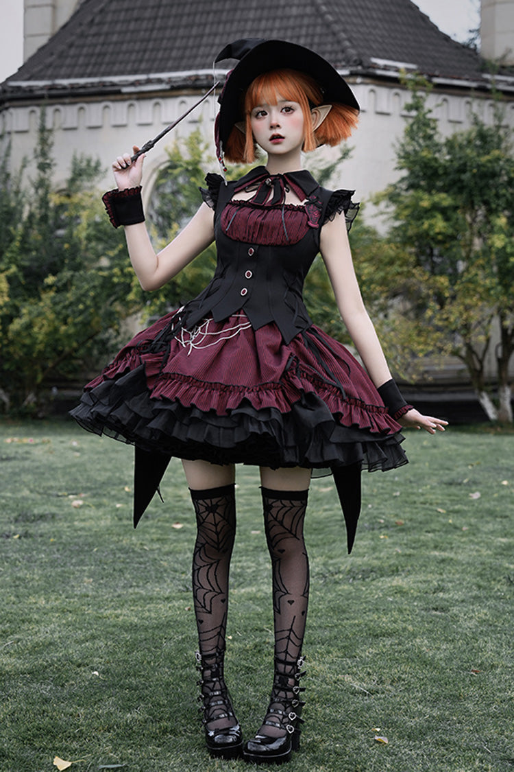 Potions Triple-Layered Ruffle Gothic Lolita Dress - Noir