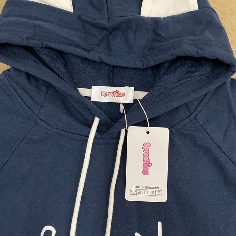 SpreePicky Kitty Print Hooded Cape Coat SP14258