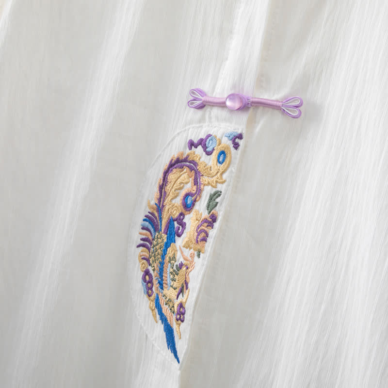 Denim Lapel Embroidery Vintage Shirt Pants