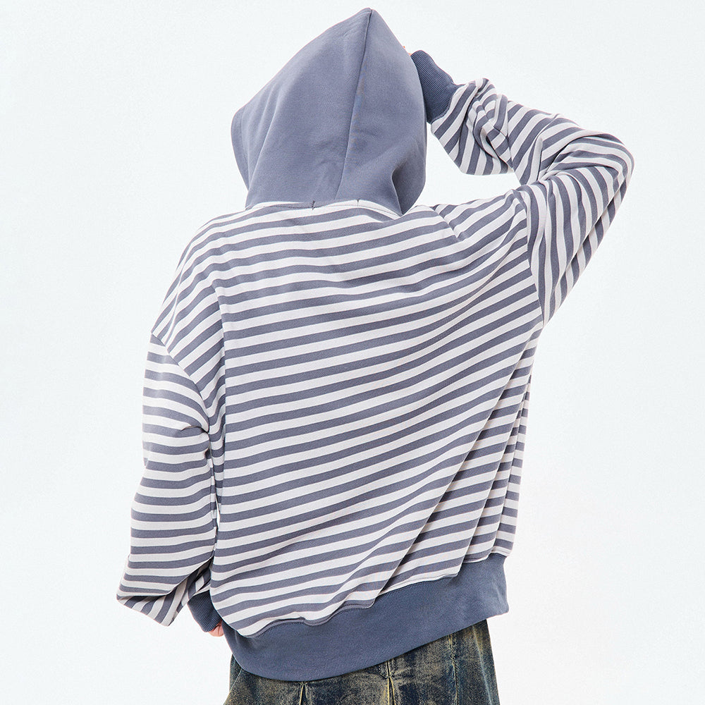 2010s striped zip up hoodie boogzel clothing