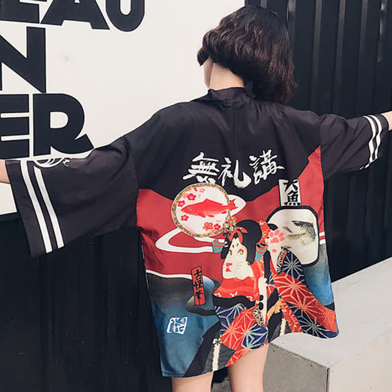 Cardigan imprimé personnage Ainme vintage