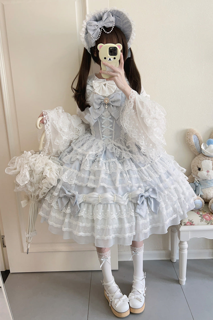 Blue Dream Prologue Doll Multi-Layered Bow Lace Dress
