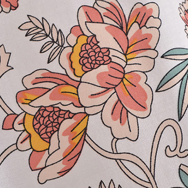 Robe longue à ceinture avec imprimé de plage style bohème