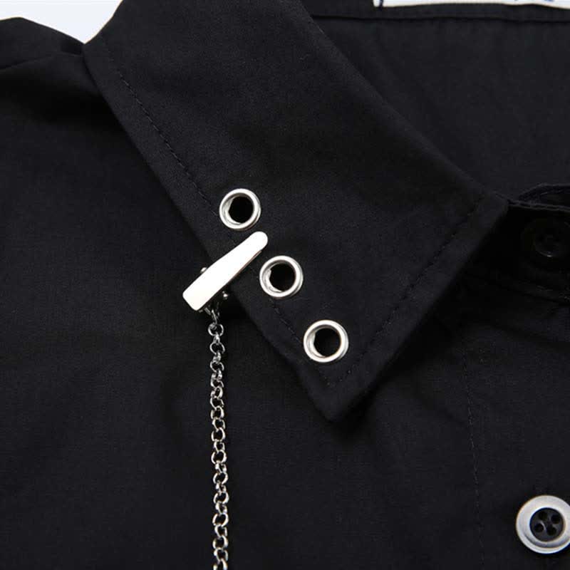 Set Slip Black W710 Dress Pocket Lapel Irregular Tie T-Shirt