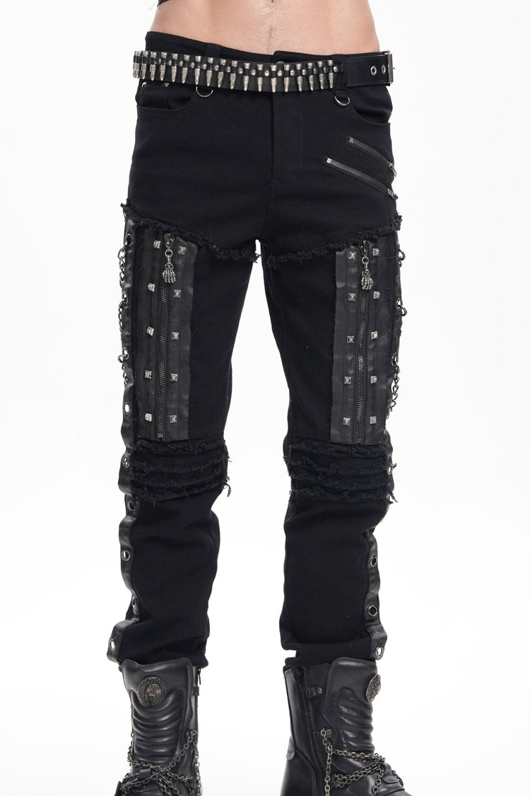 Gothic Pants with Eyelets, Chains, and Studs