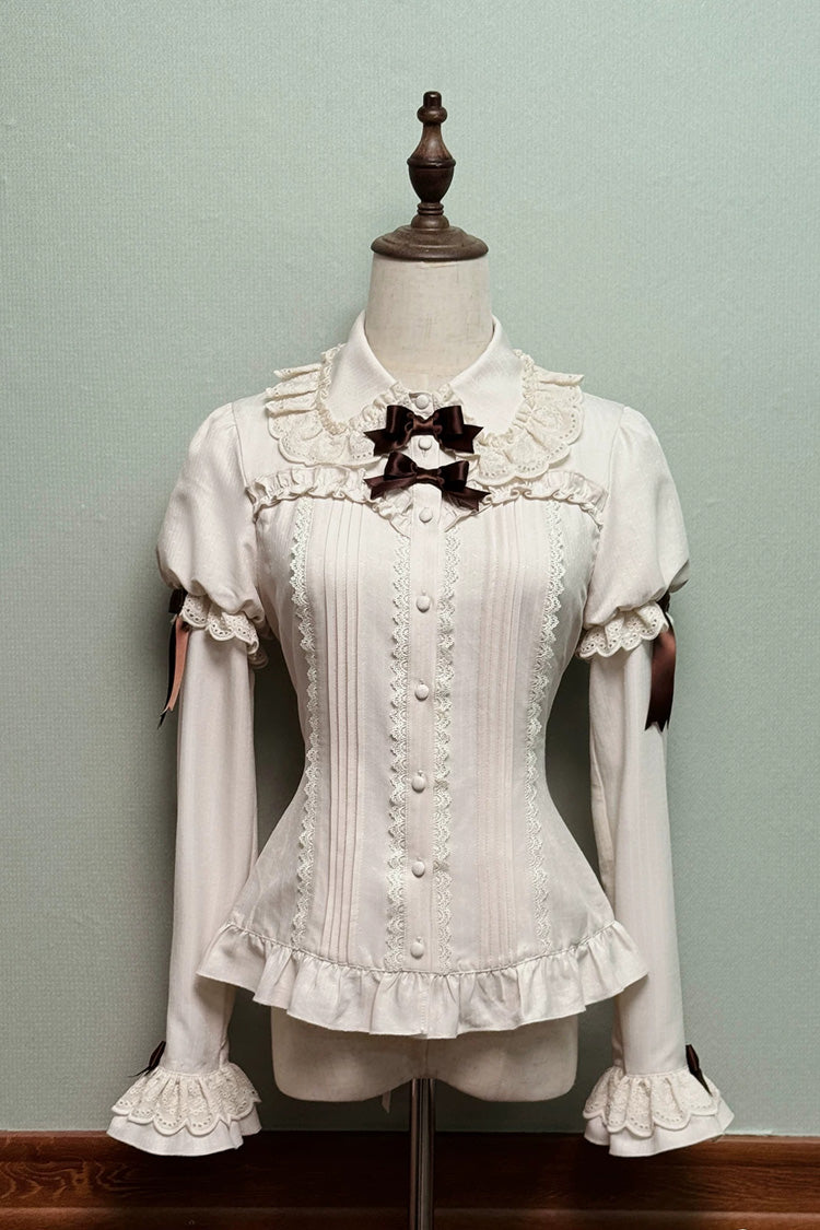 Brown Teddy Chocolate Bar Print Embroidered Bow Lace-Up Classic Lolita JSK Skirt