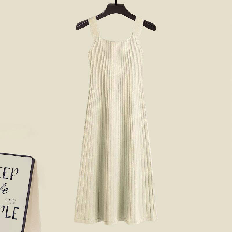 Sweater Set Colorful Embroidery Dress Slip Cardigan