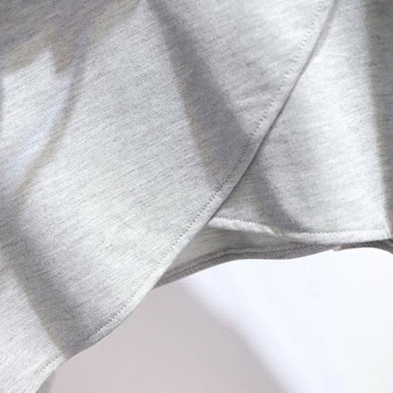 Hoodie Slip Split Ruffled Dress Short Cross