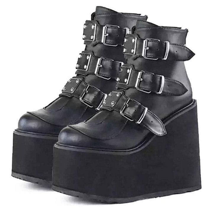 4 Styles Irridescent Platform High Heels Straps Boots SP16389