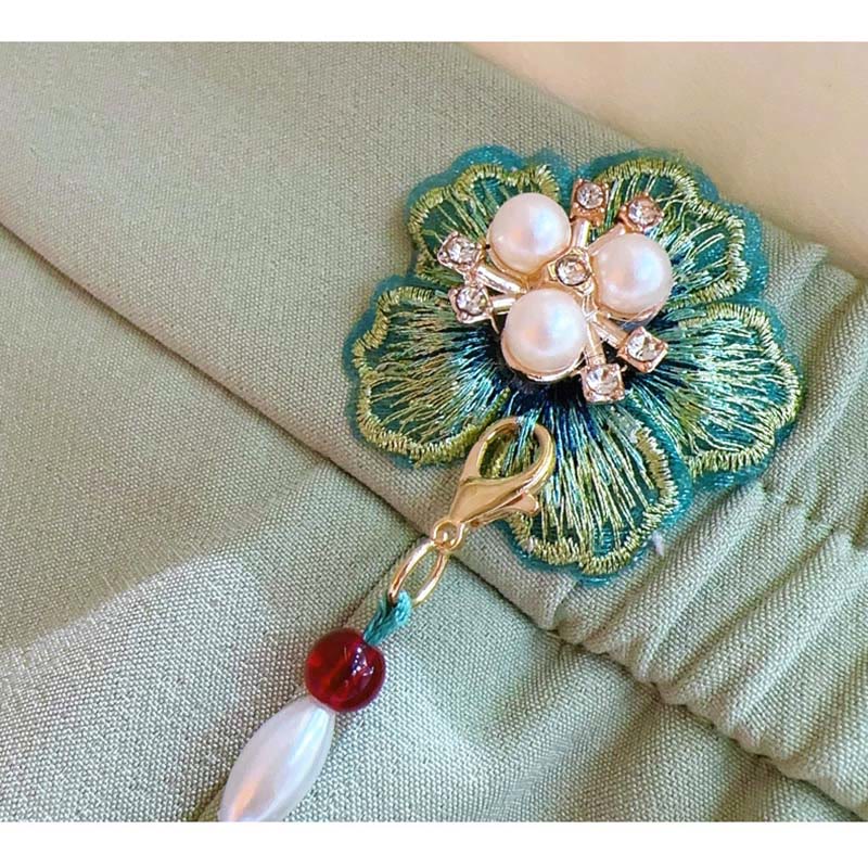 Shirt Flower Skirt Embroidery Vintage Set