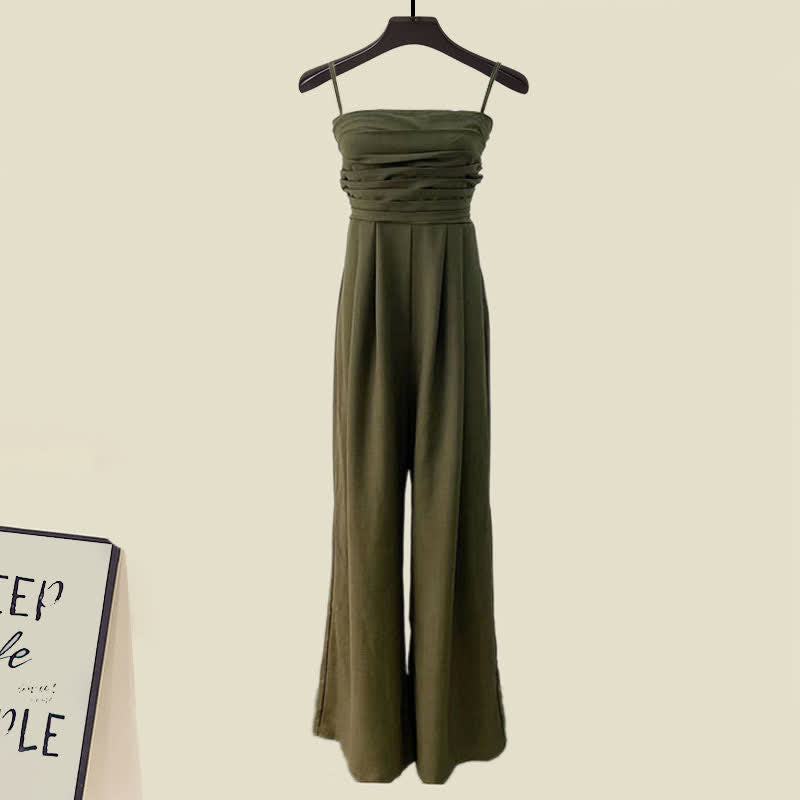 Color Overalls Pure Cross Chic Sweater Set