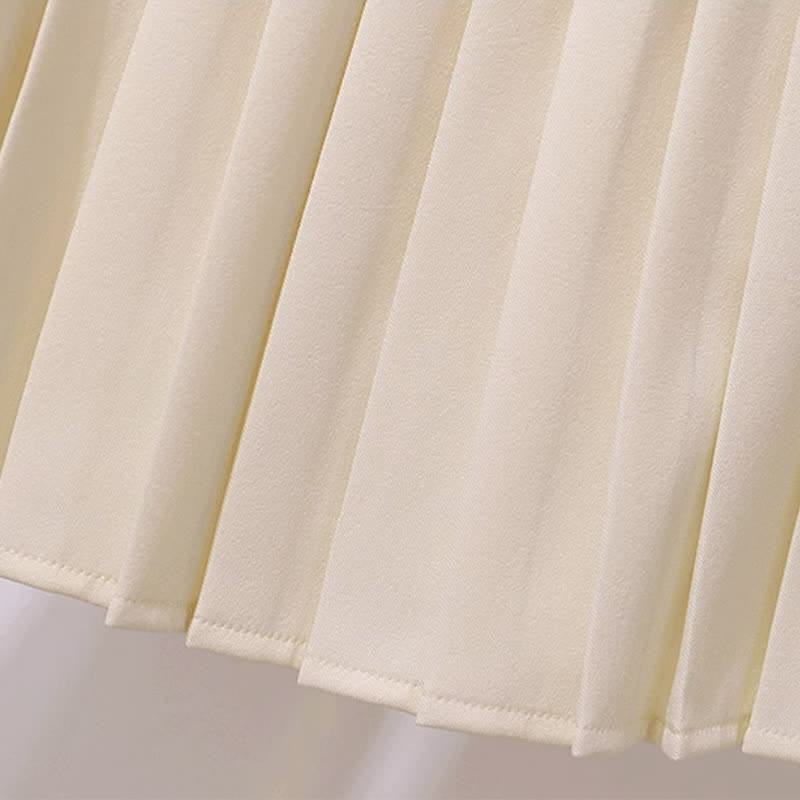 Lapel Pleated Sweet Dress Bear Sweater Pullover