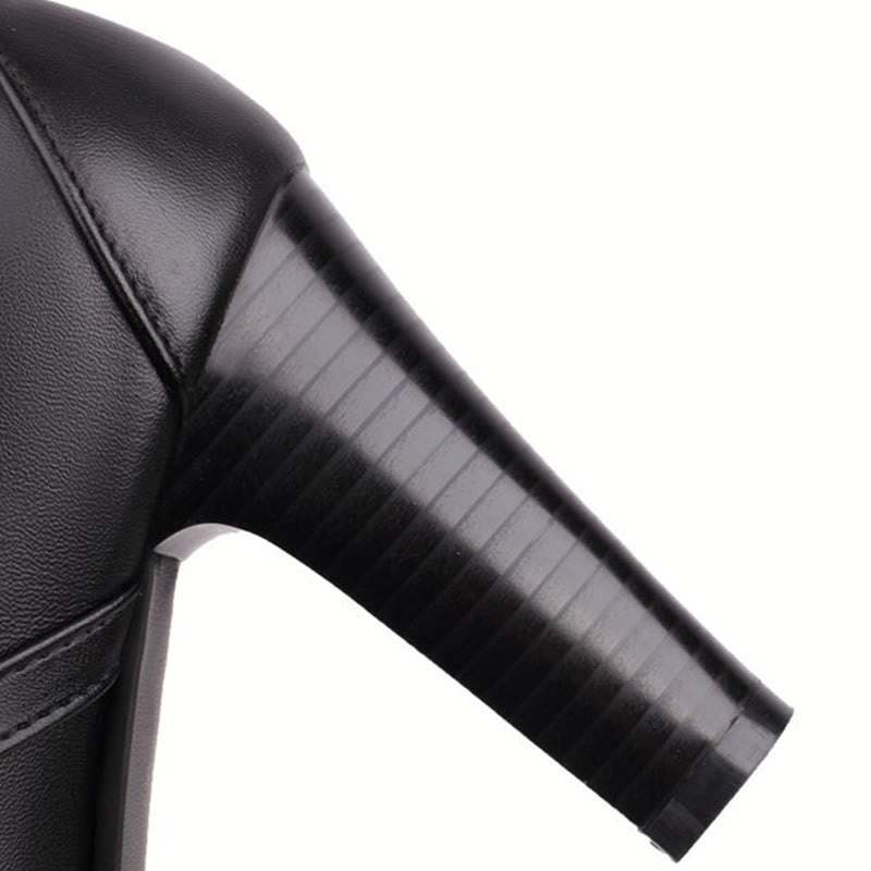 Sandales à talons épais en dentelle avec joli nœud décoratif