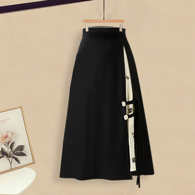 Classic Shirt Skirt High Waist Floral