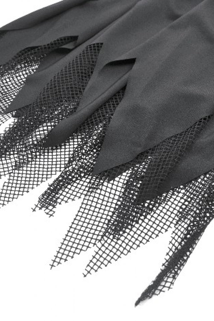 Studded Mesh Punk Slip Dress with Zippers