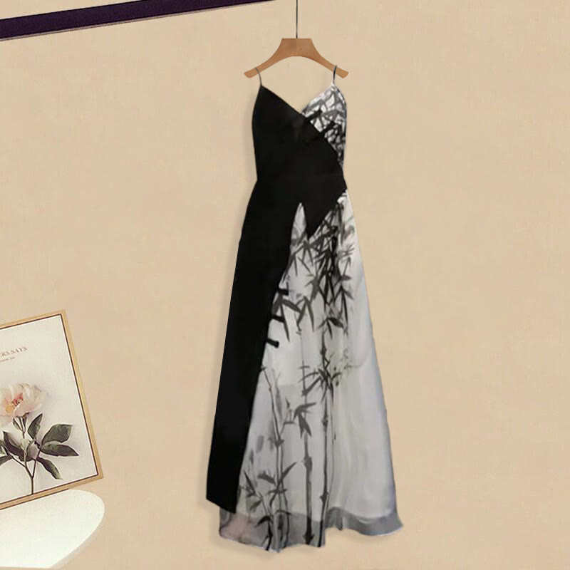 Cardigan Wash Vintage Black Dress Painting Slip