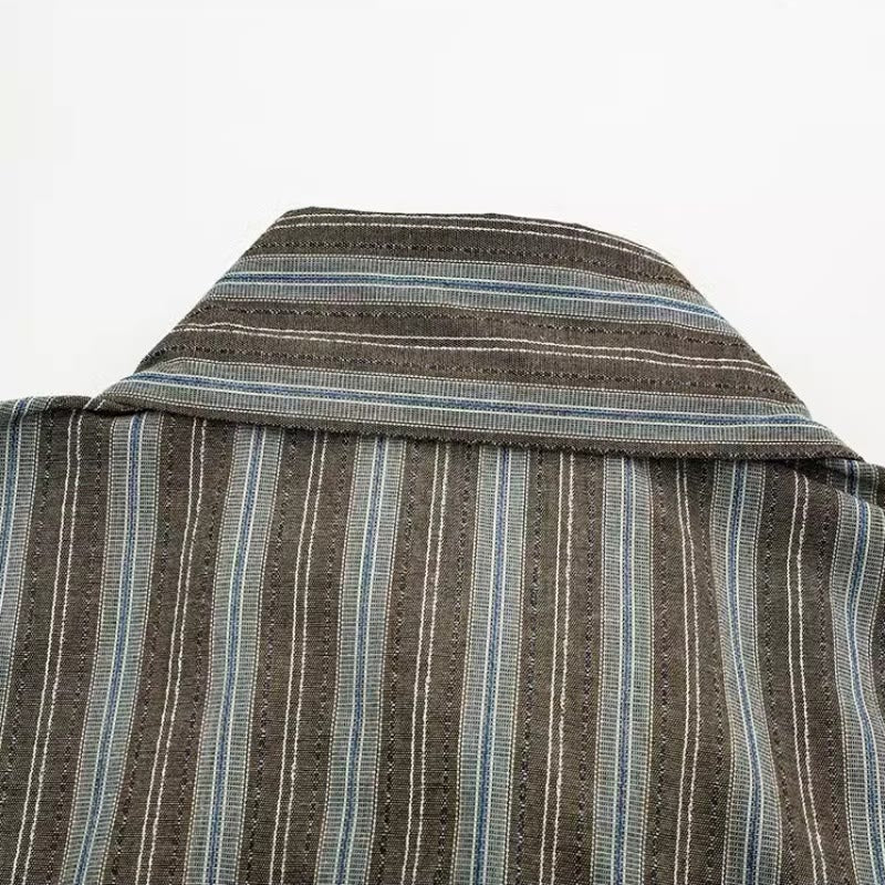 Vintage Vegan Striped Shirt Skirt Necktie