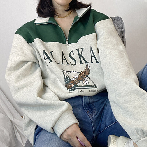 Alaska eagle Zip Up Sweatshirt
