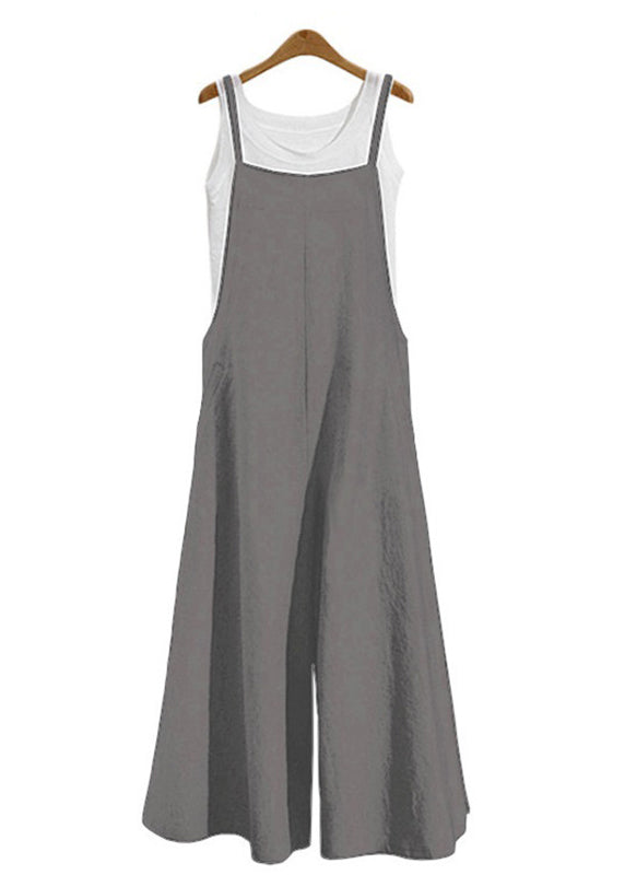 Boho Army Green Slash Neck Solid Jumpsuit Sleeveless