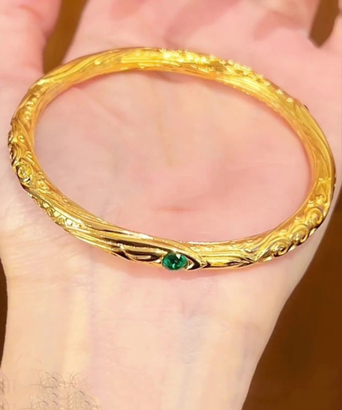 Gold Style Chinese Bangle Overgild Antique
