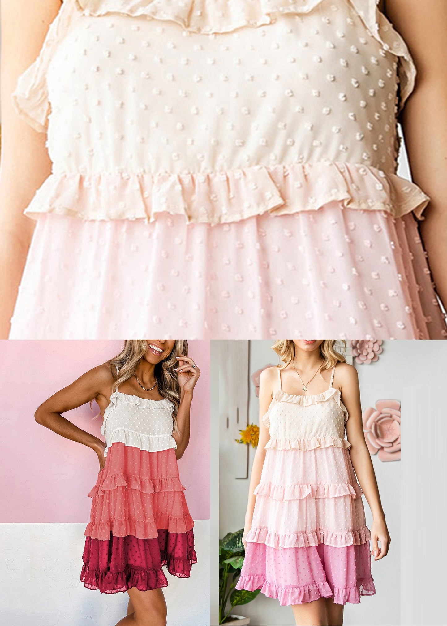 Spaghetti Dresses Chiffon Cute Pink Sleeveless Strap Slash Mid Neck