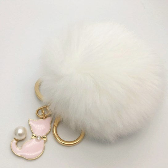 Kawaii Cat Plush Ball Pom Pom Keychain SP1812013