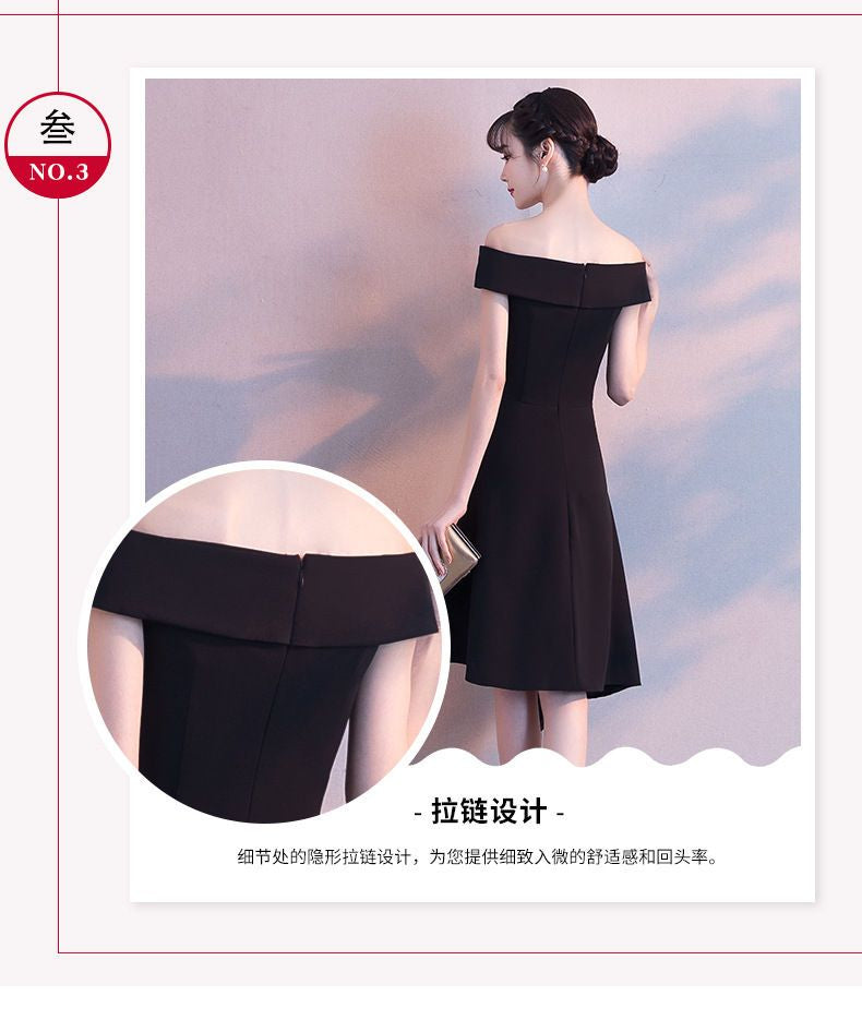 Off Shoulder Midi A-Line Cocktail Dress