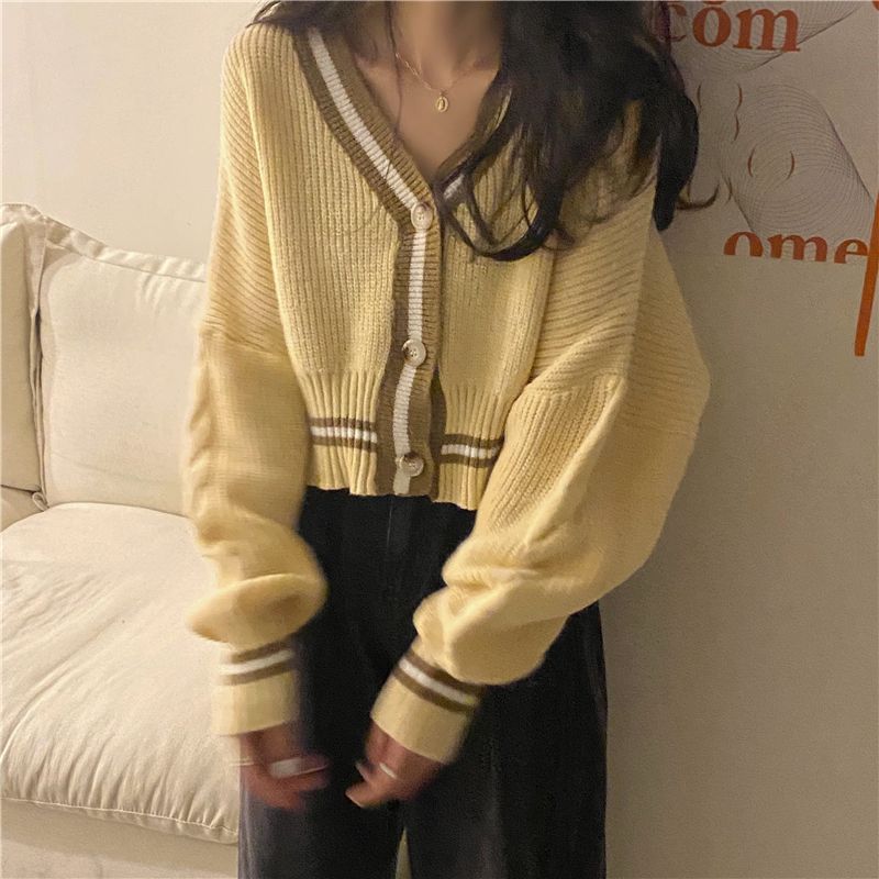 Contrast Trim Cardigan