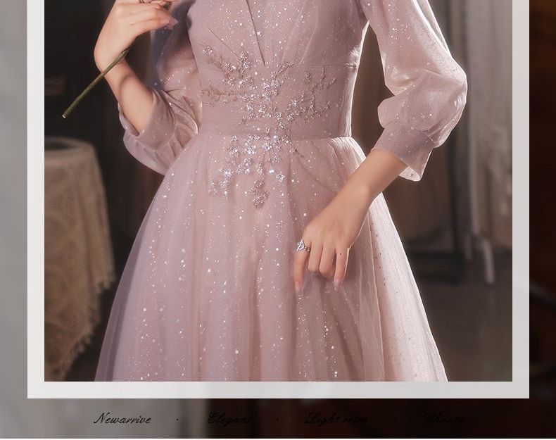 A-Line (Various Puff-Sleeve Evening Gown Floral Embroidered Designs)