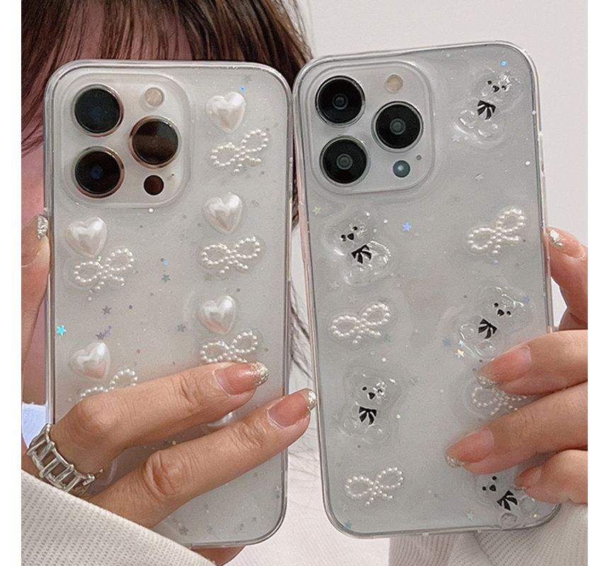 Bow Heart / Bear Transparent Phone Case