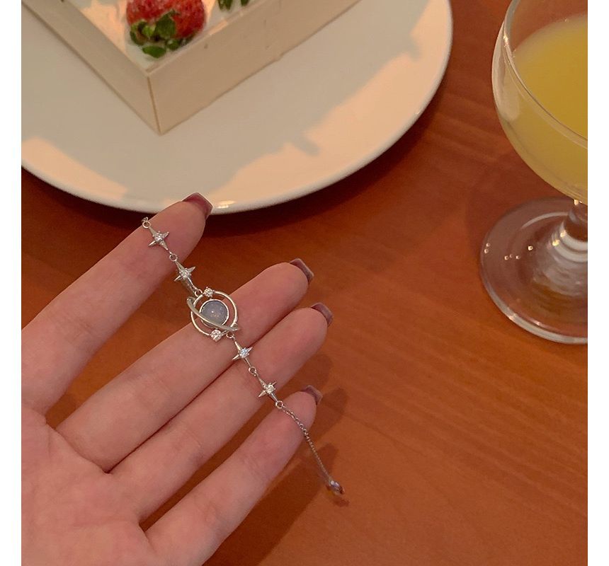 Armband aus Sterlingsilber mit Stern-Strass