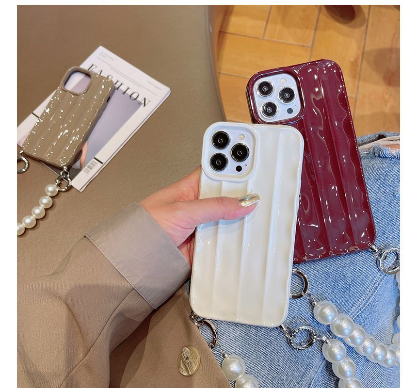 Faux Pearl Chain Phone Case