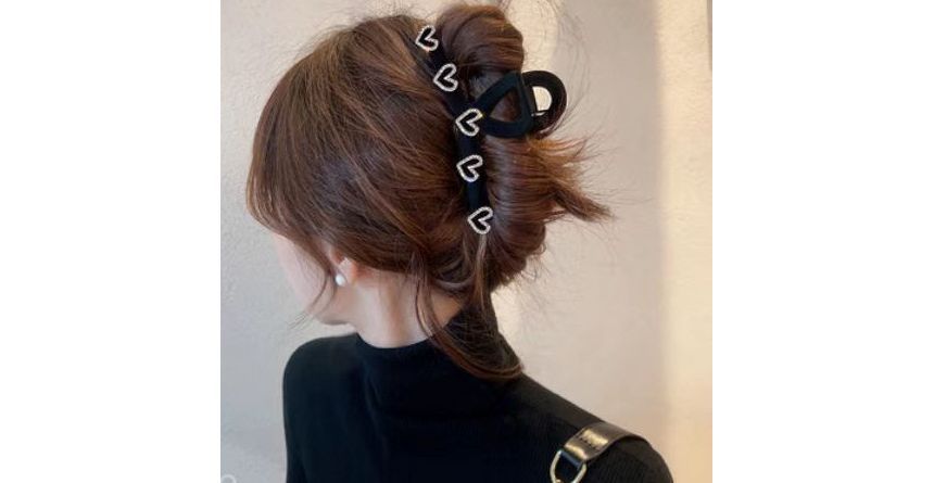Rhinestone Hair Heart Clamp