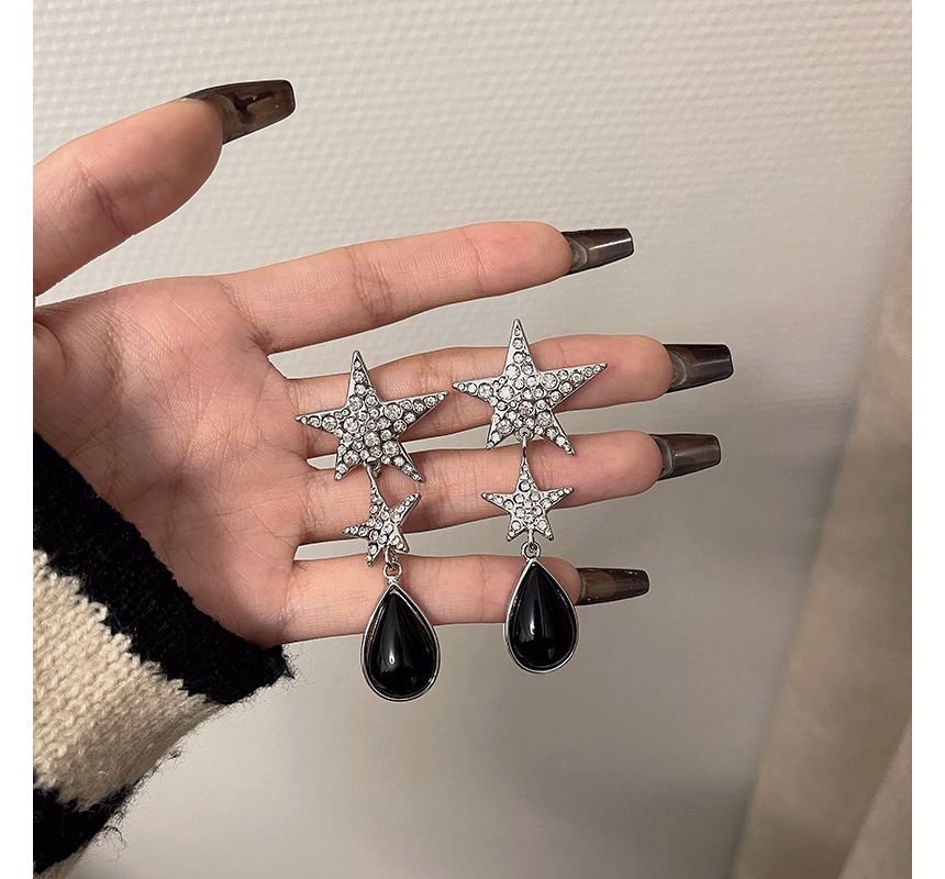 Rhinestone Star Drop Earring