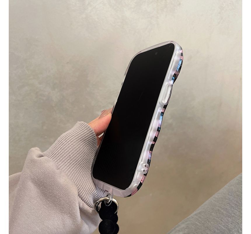 Zebra Print Hand Chain Phone Case