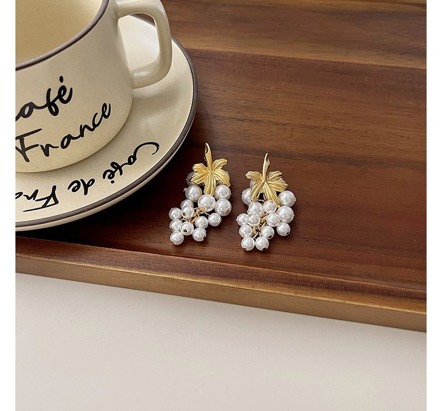 Drop Faux Pearl Grape Earring