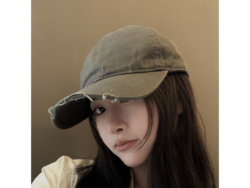 Distressed Plain Baseball Cap