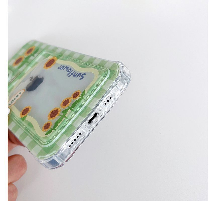 Sunflower Print Card Holder Phone Case