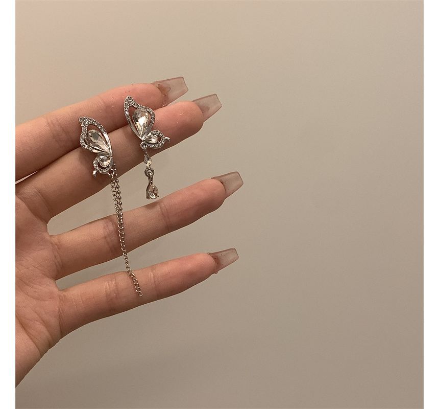 Butterfly Dangle Asymmetrical Earring Alloy