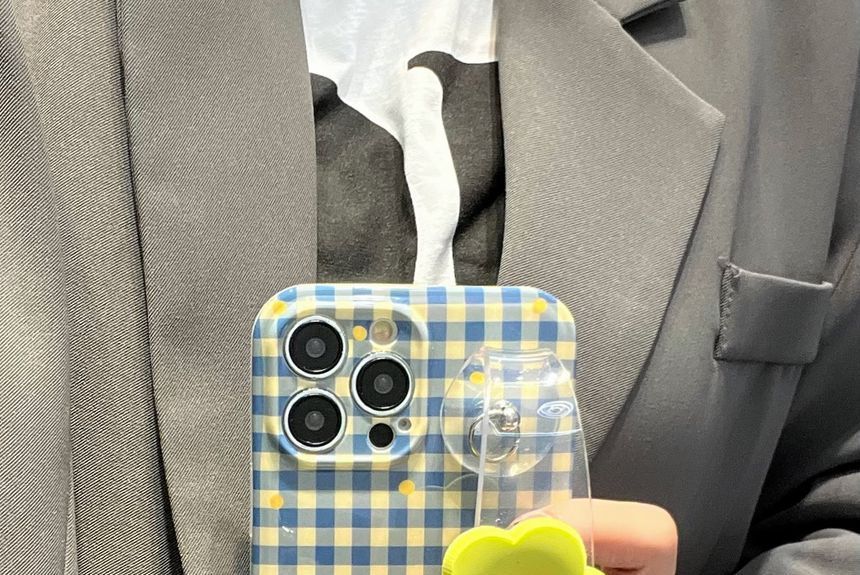 Flower Wristband Plaid Phone Case