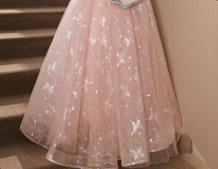 Evening Gown A-Line Mesh Fluffy